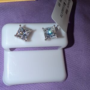 Princess Cut Moissanite Studs 2.4ct